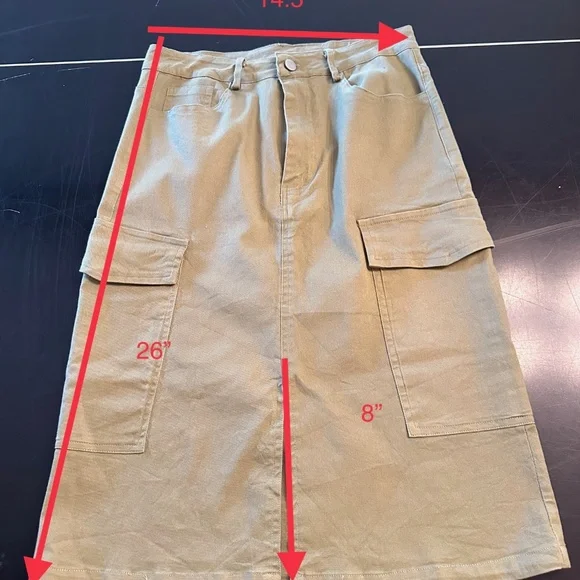 Khaki Cargo Skirt-Size‎ Med - Picture 2 of 3